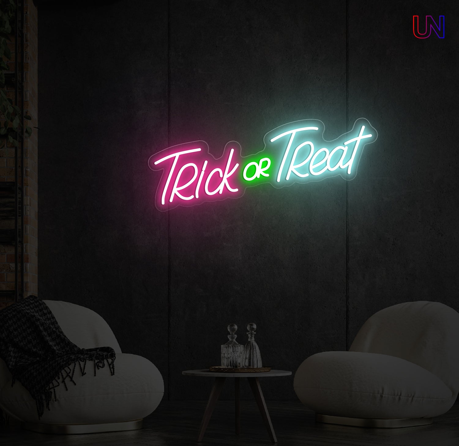 Trick or Treat Neon Sign | Custom Neon Halloween Wall Decor Light