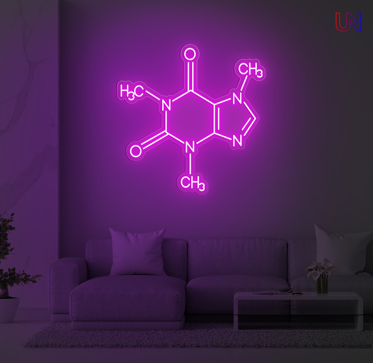 caffeine molecule custom Neon sign