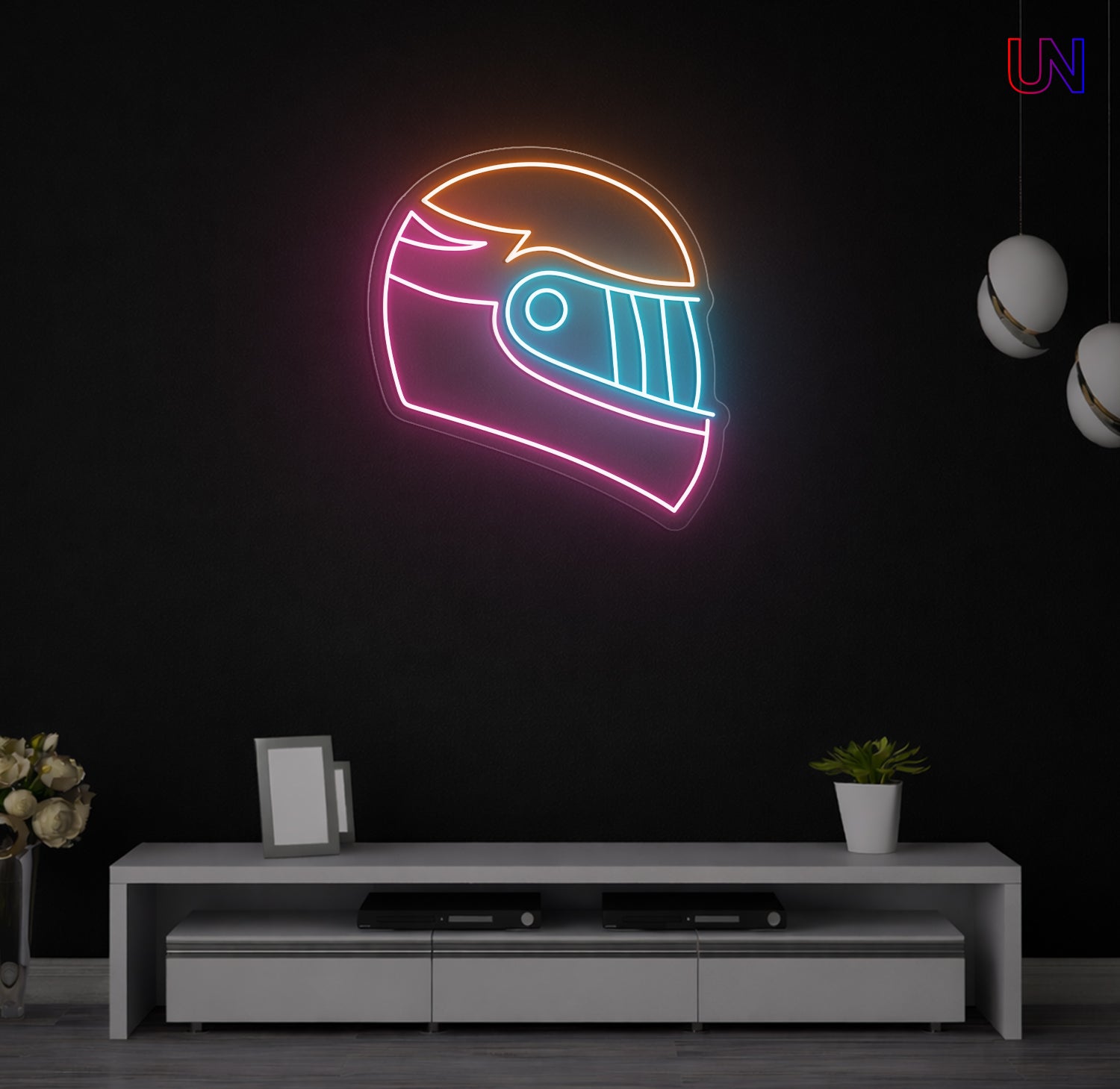 Bike Helmet Neon Custom Neon Sign