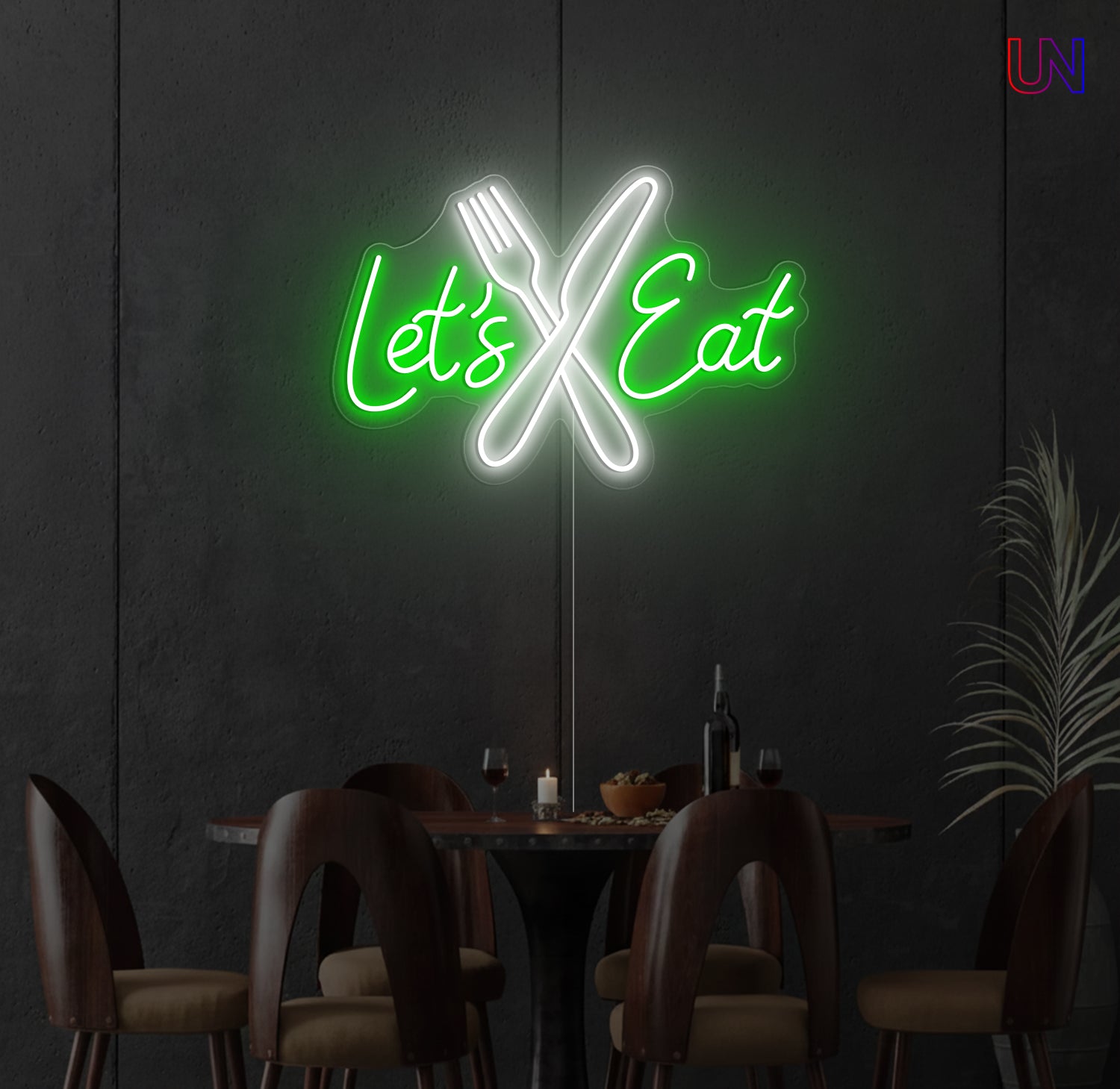 Let’s Eat Neon Sign – Restaurant LED Neon Light | Custom Neon Wall Decor