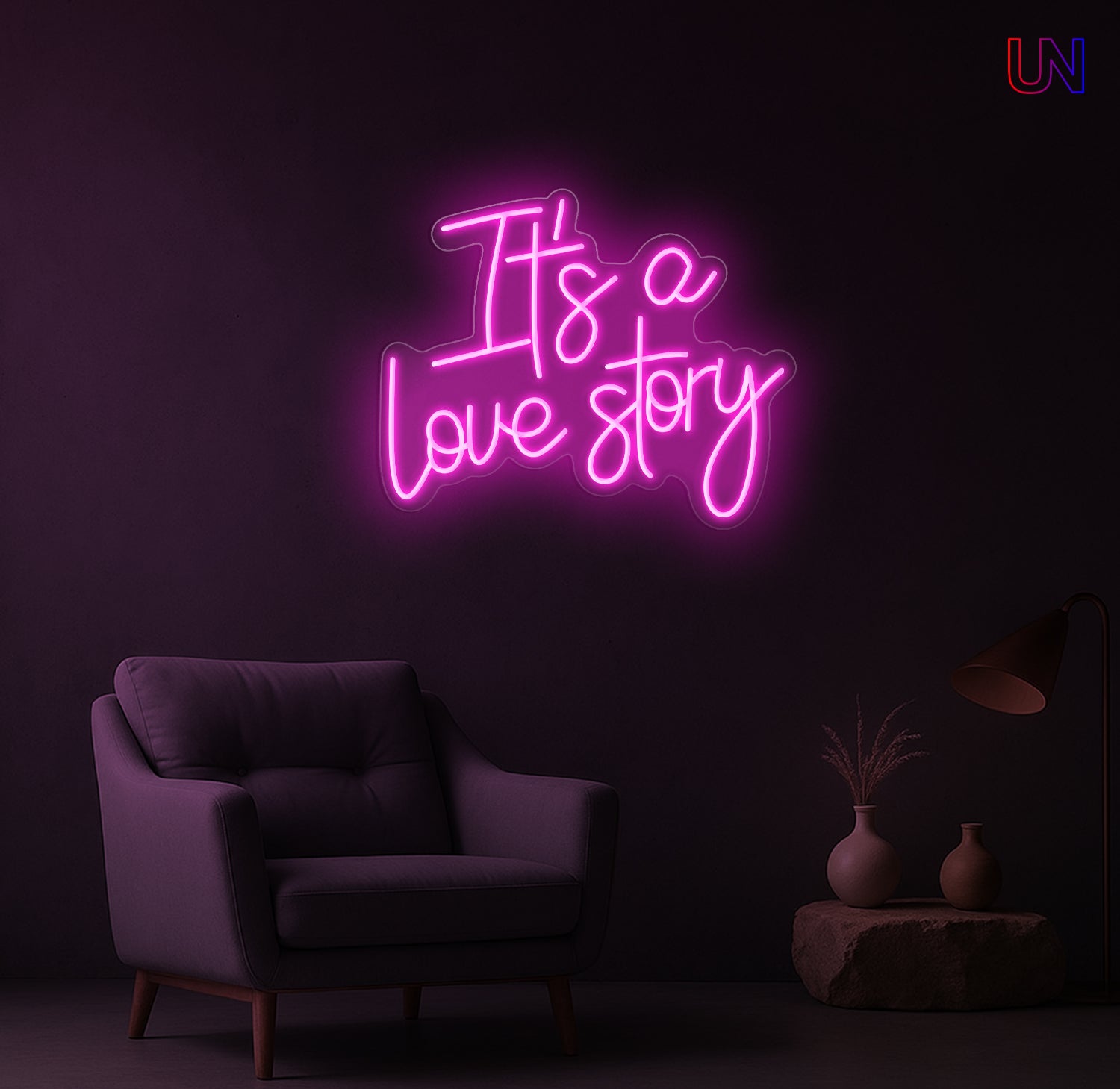 It's a Love Story Neon Sign – Romantic Wedding & Bedroom Custom Neon Light