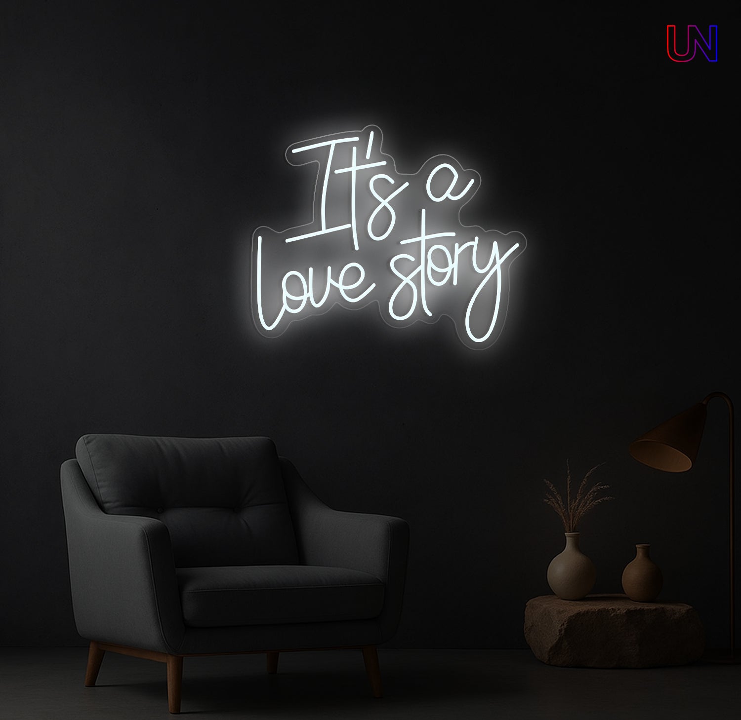 It's a Love Story Neon Sign – Romantic Wedding & Bedroom Custom Neon Light