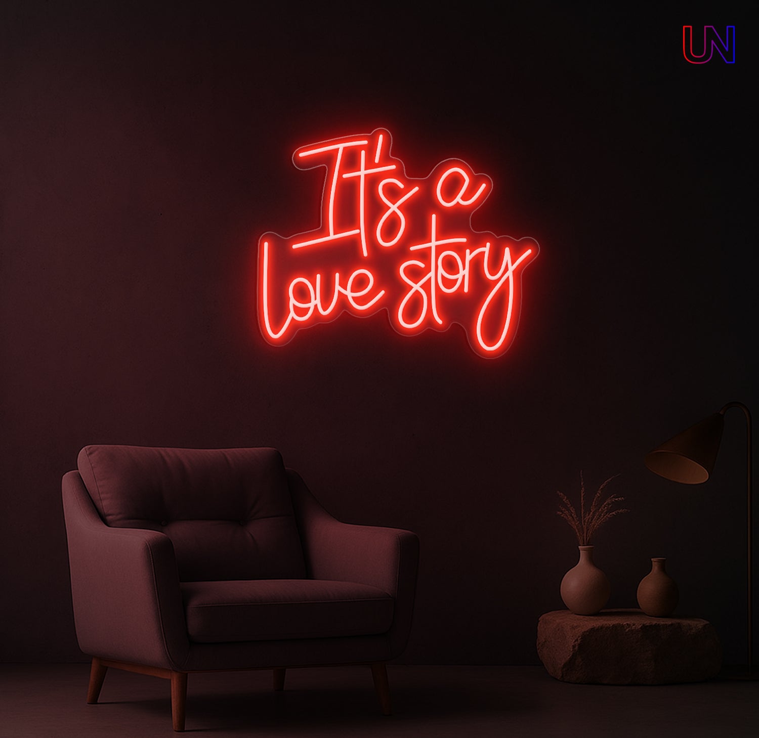 It's a Love Story Neon Sign – Romantic Wedding & Bedroom Custom Neon Light