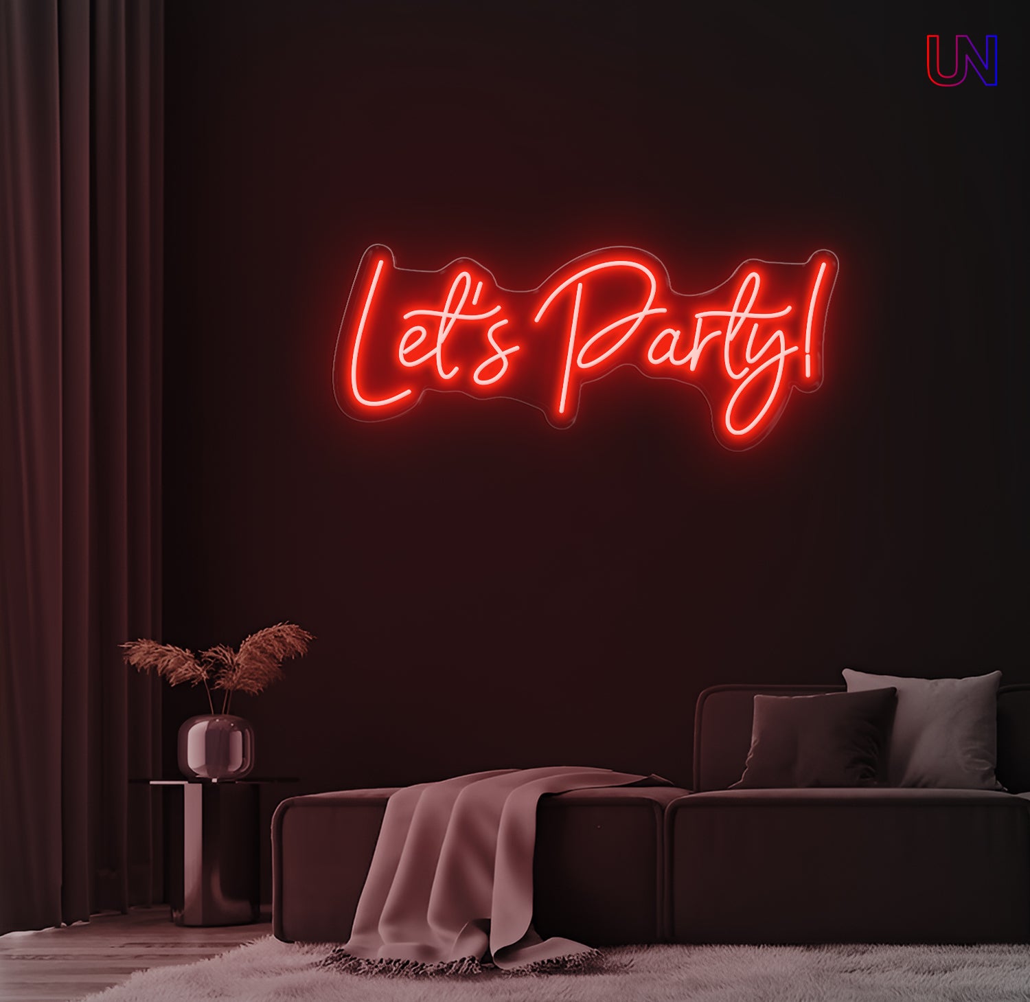 Custom “Let’s Party” neon sign wall decor for events, birthday parties, and celebration backdrops