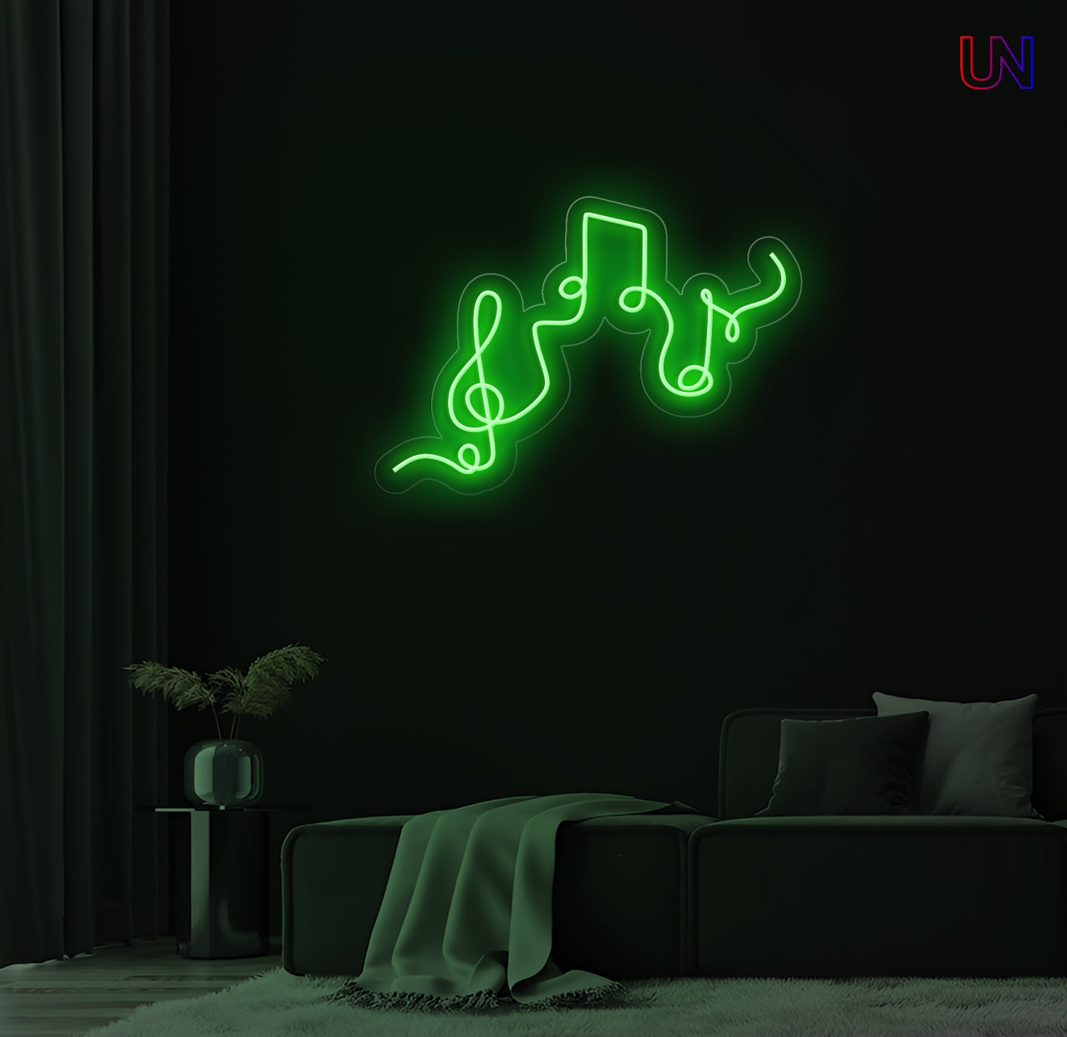 Musical Notes Neon Sign – Custom LED Wall Art for Music Lovers