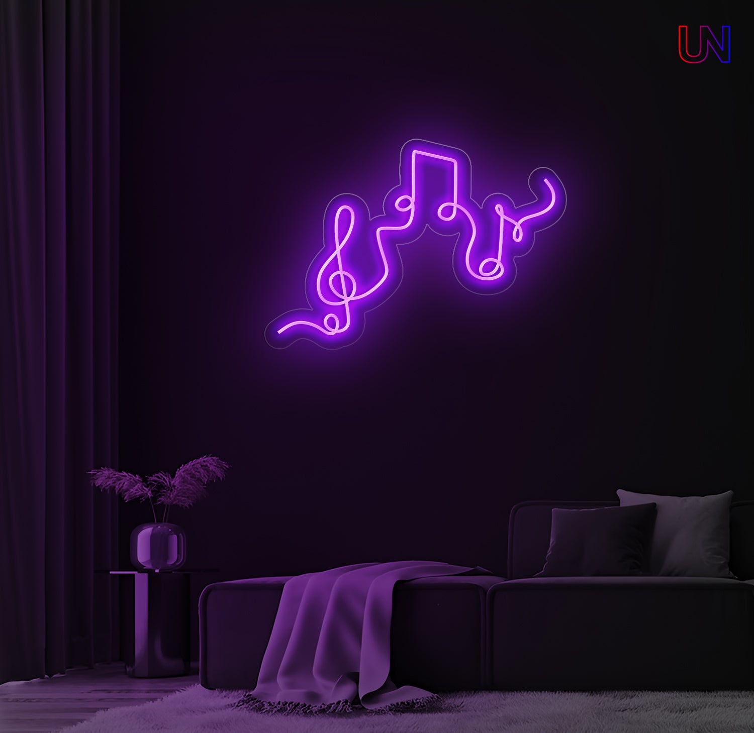Musical Notes Neon Sign – Custom LED Wall Art for Music Lovers