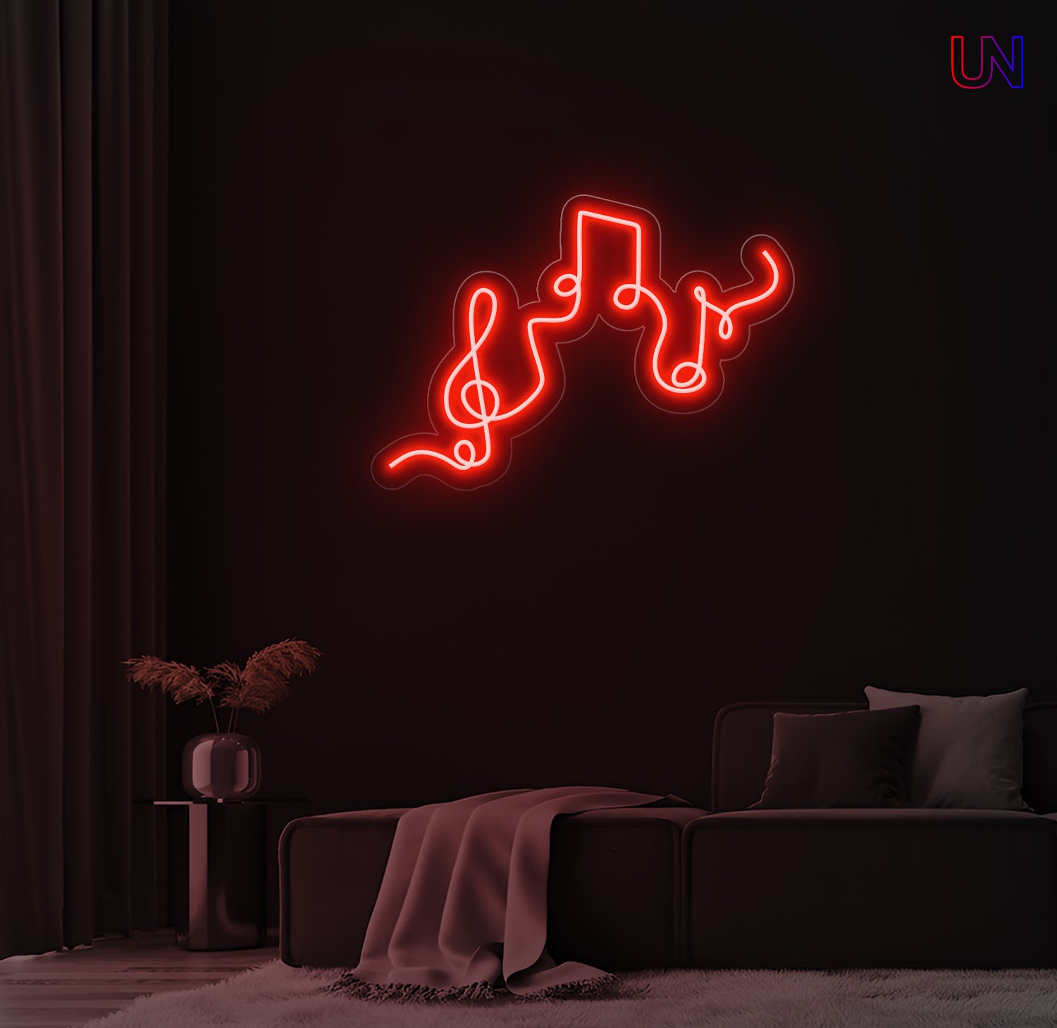 Musical Notes Neon Sign – Custom LED Wall Art for Music Lovers