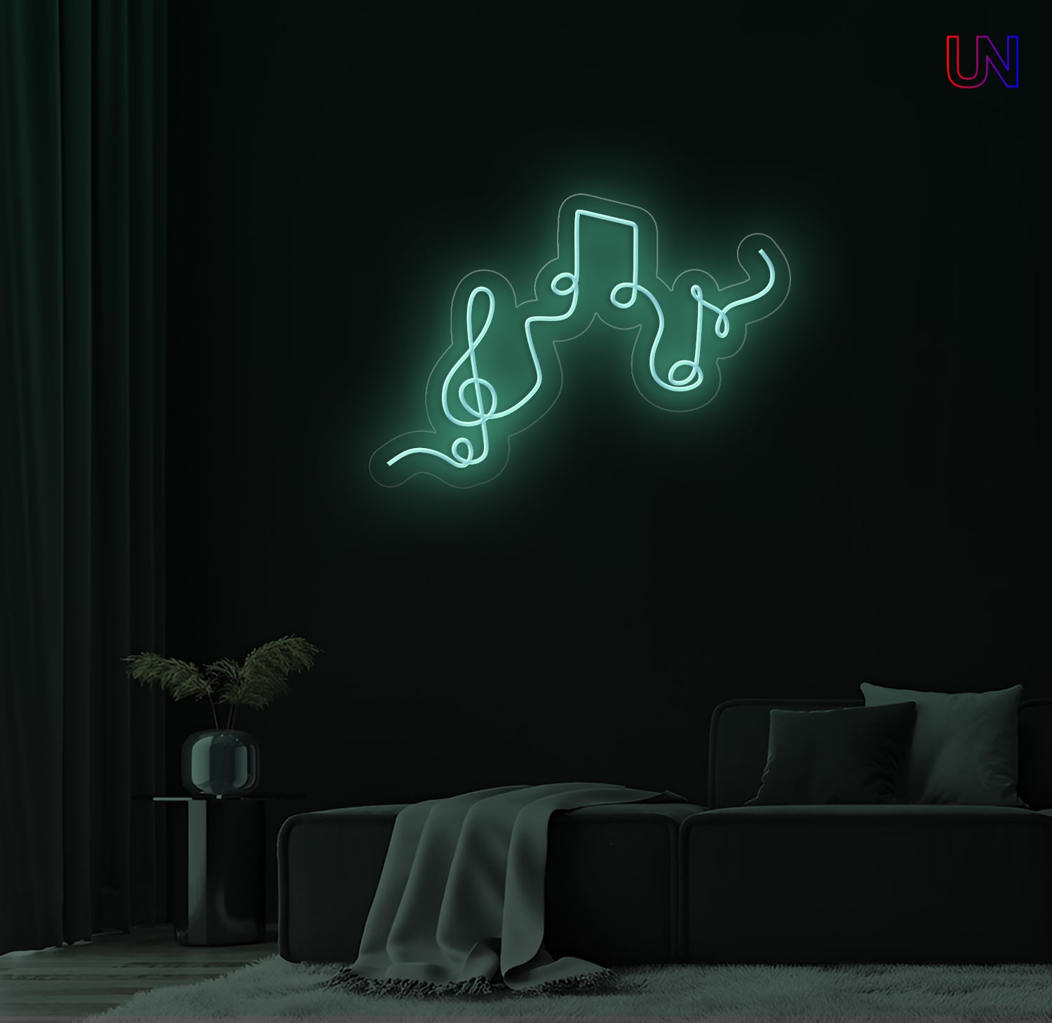 Musical Notes Neon Sign – Custom LED Wall Art for Music Lovers