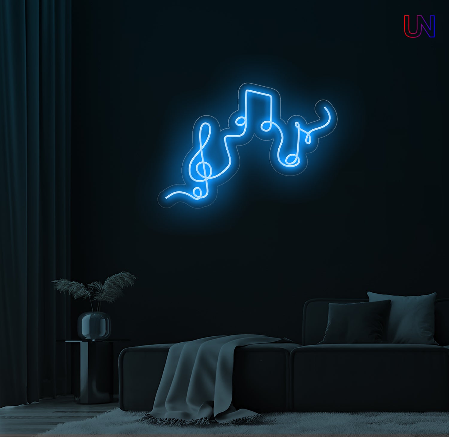Musical Notes Neon Sign – Custom LED Wall Art for Music Lovers