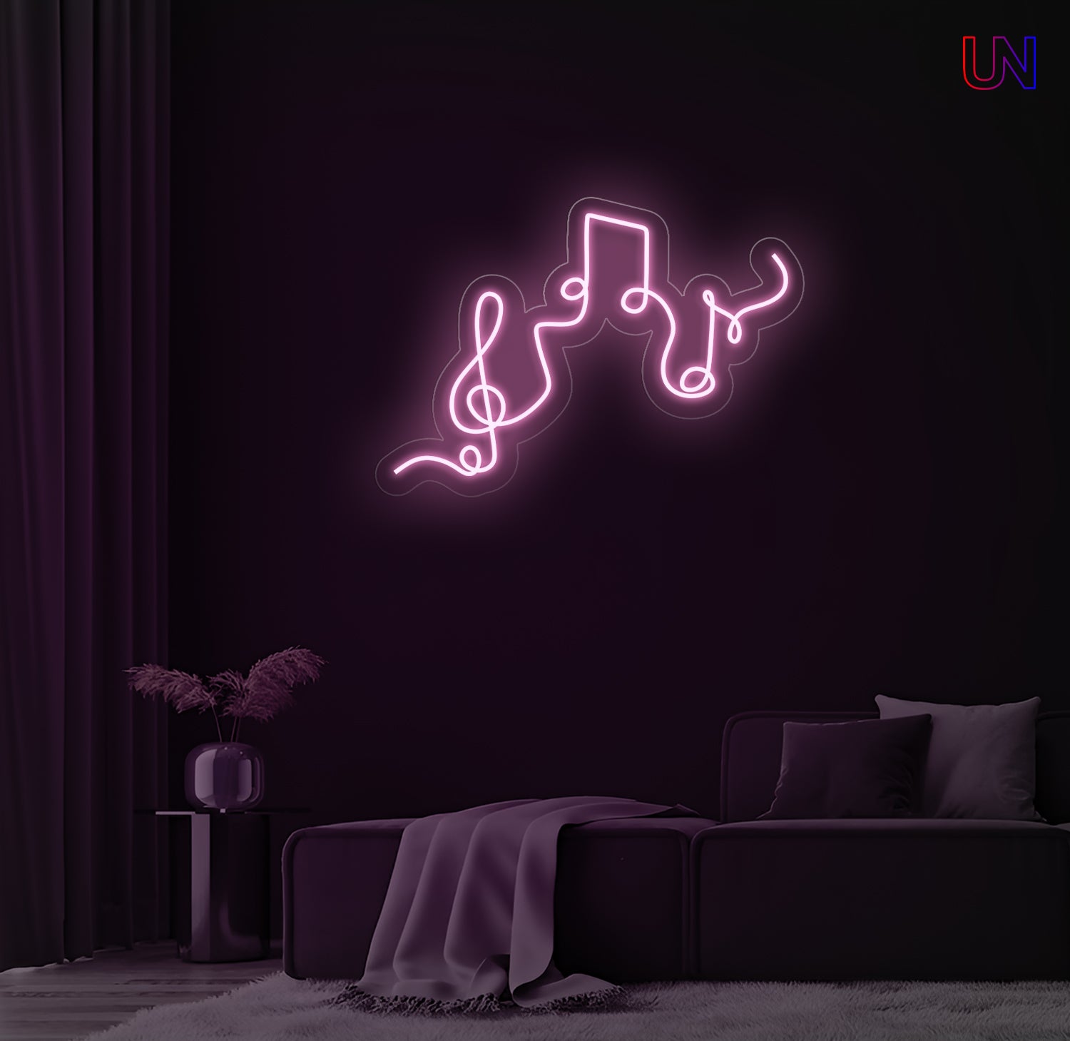 Musical Notes Neon Sign – Custom LED Wall Art for Music Lovers