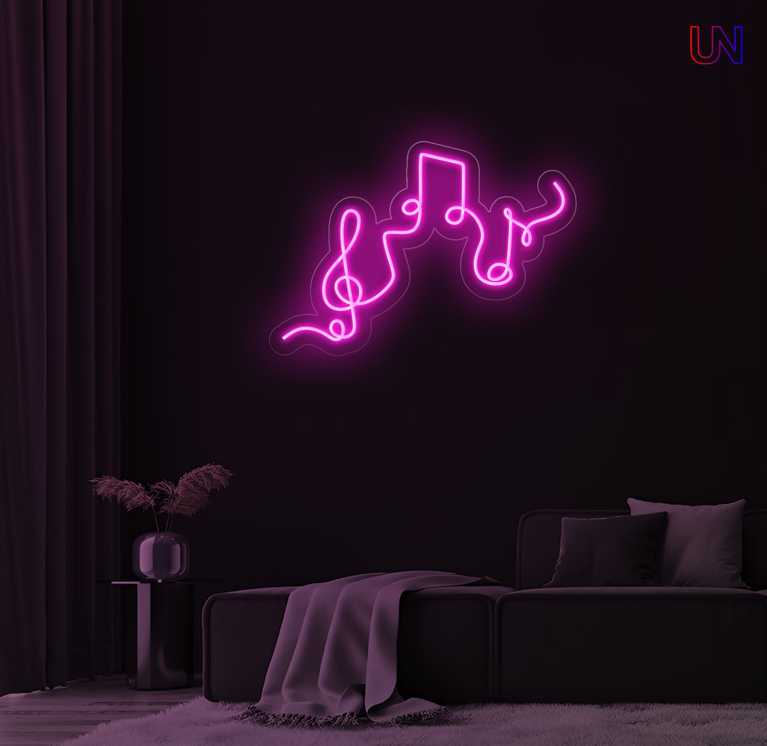 Musical Notes Neon Sign – Custom LED Wall Art for Music Lovers