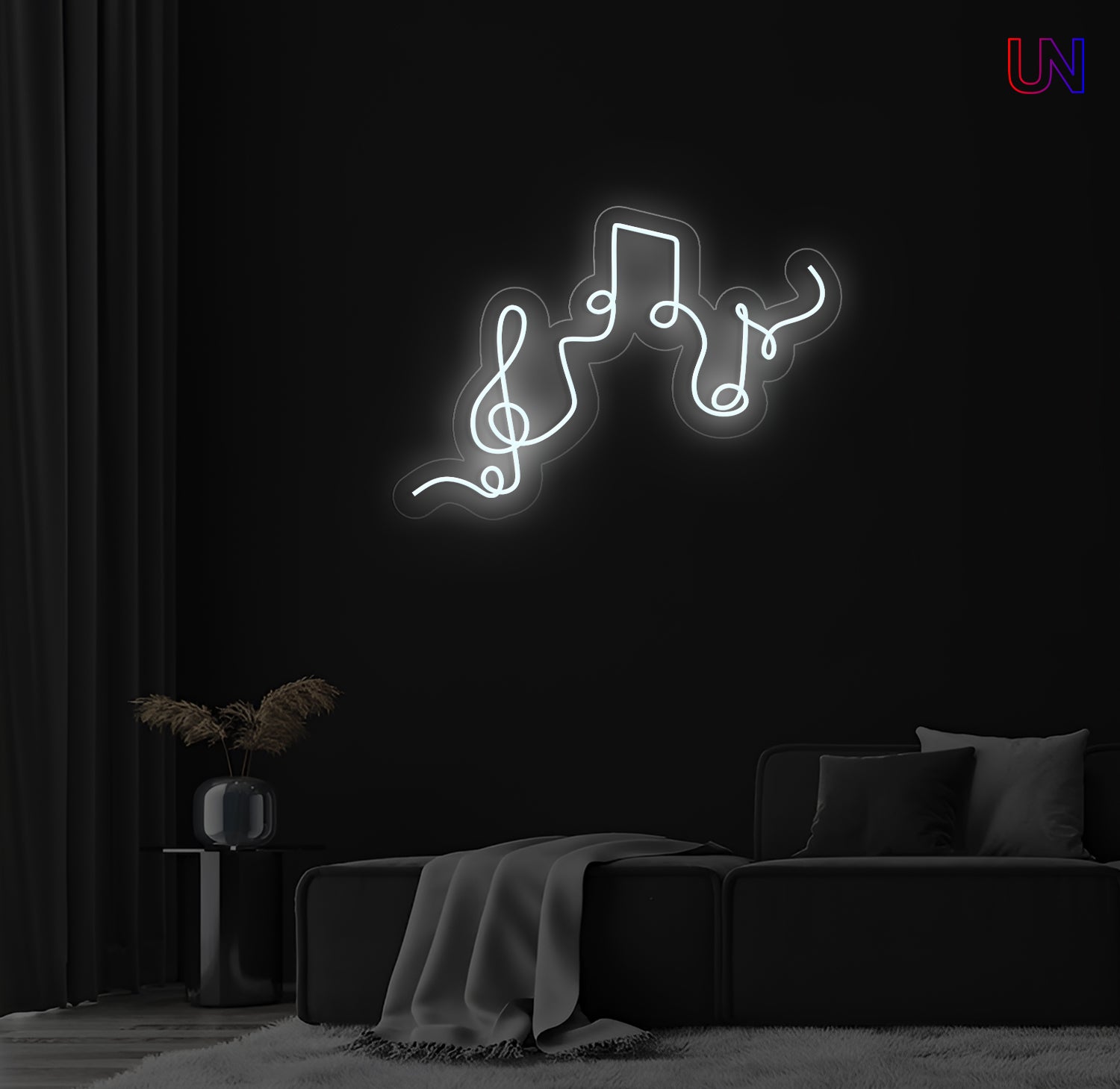Musical Notes Neon Sign – Custom LED Wall Art for Music Lovers