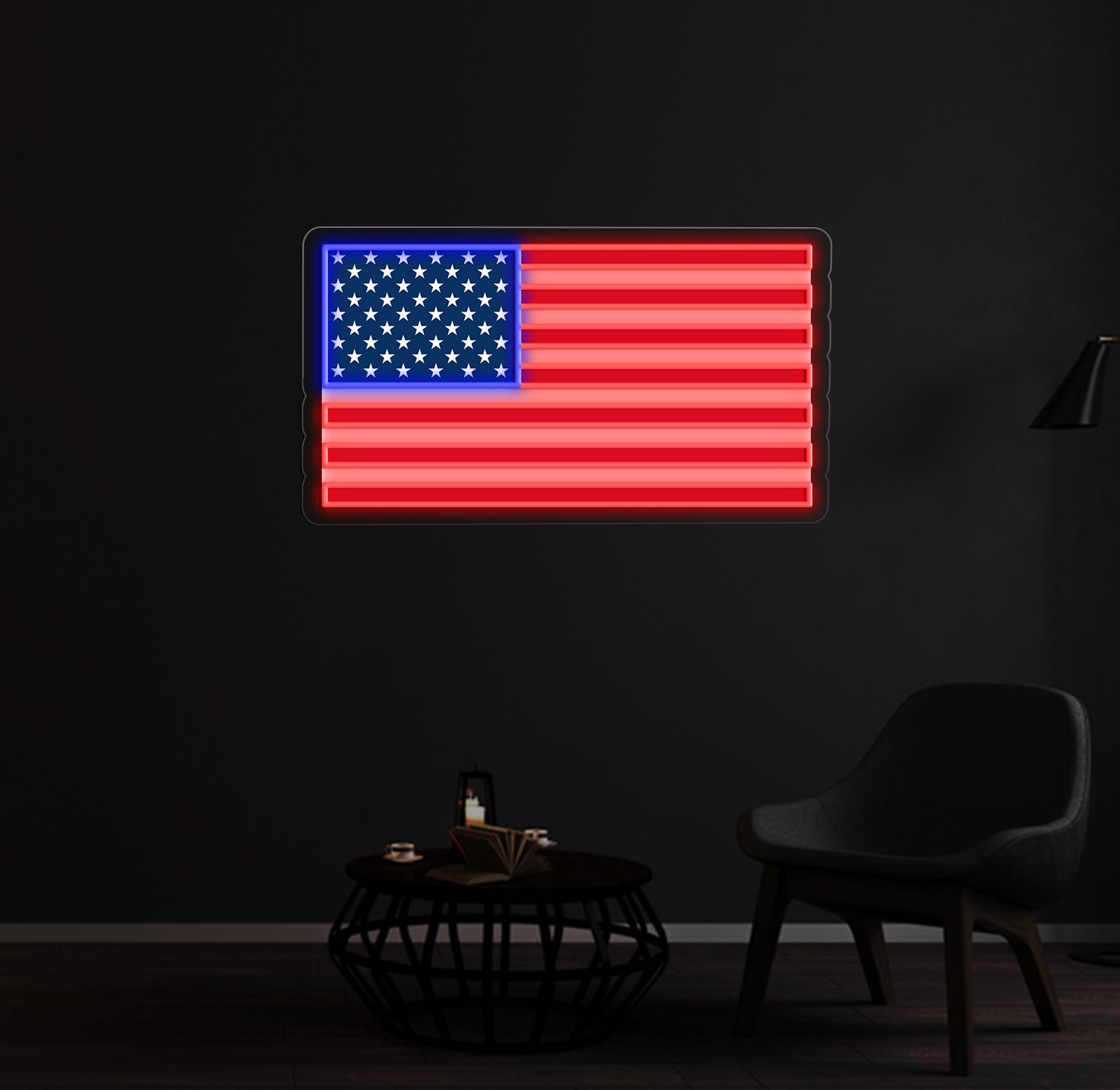USA Flag Custom Neon Sign – Patriotic LED Neon Wall Art