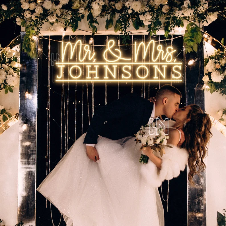 Mr & Mrs Johnsons Neon sign