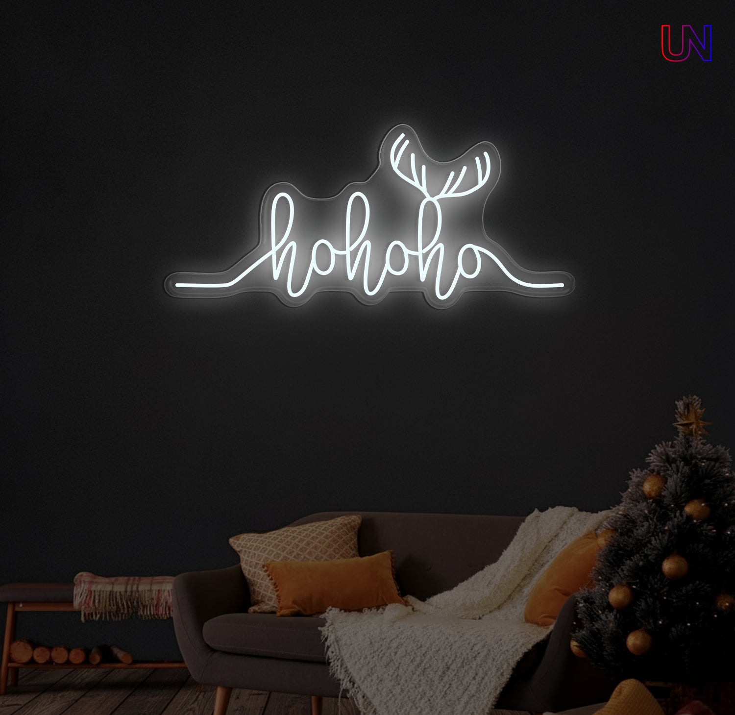 Festive Ho Ho Ho neon sign available in 12 color versions. A bright and playful Christmas LED décor piece perfect for homes, events, and holiday displays.