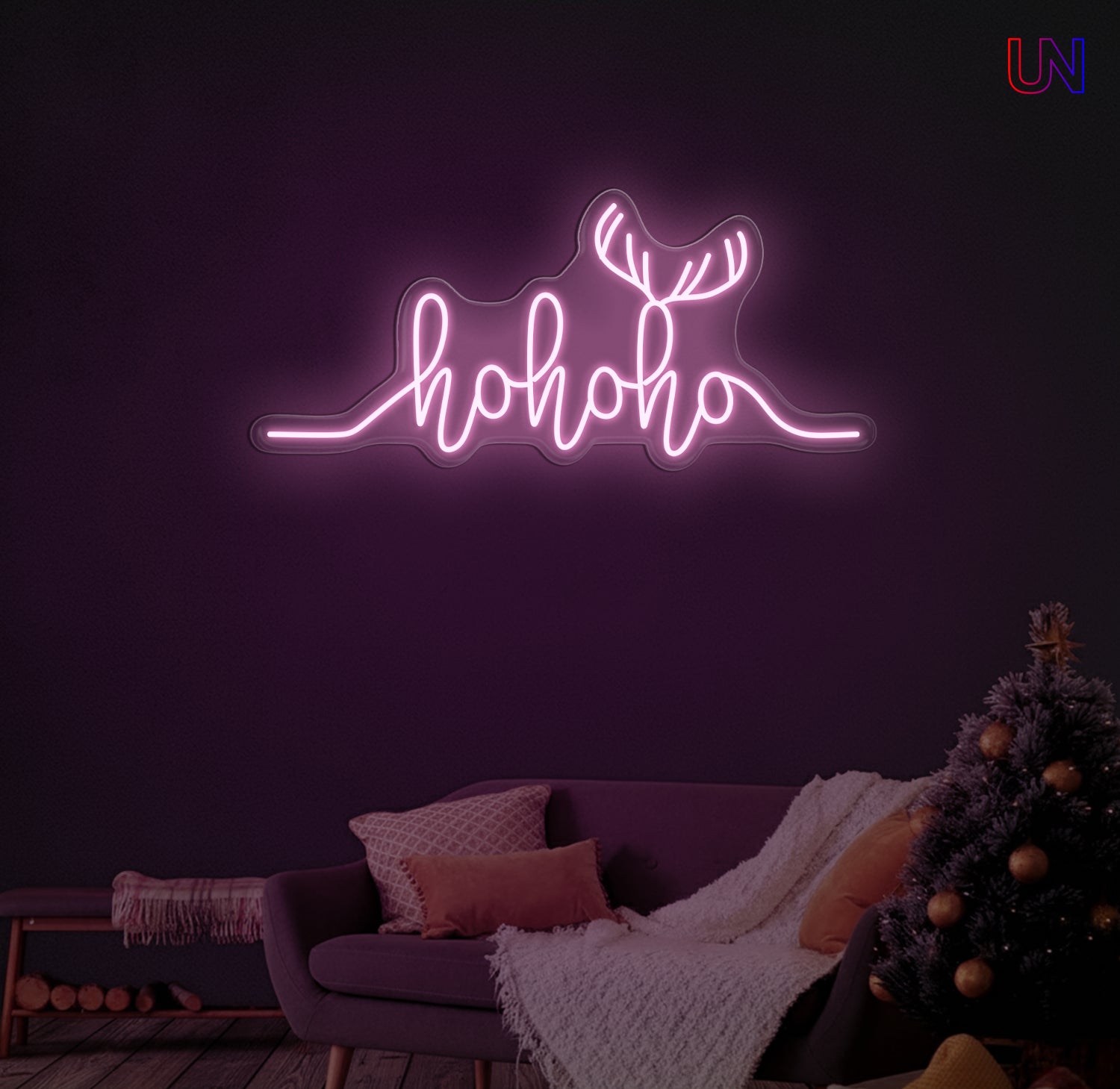 Festive Ho Ho Ho neon sign available in 12 color versions. A bright and playful Christmas LED décor piece perfect for homes, events, and holiday displays.