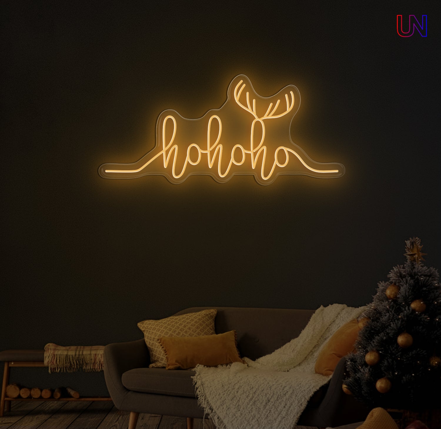 Festive Ho Ho Ho neon sign available in 12 color versions. A bright and playful Christmas LED décor piece perfect for homes, events, and holiday displays.