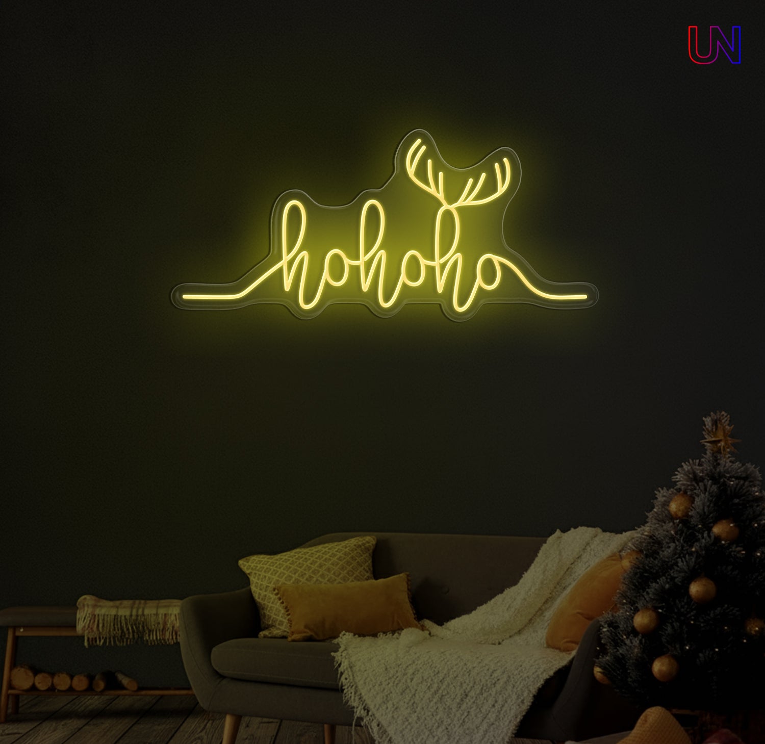 Festive Ho Ho Ho neon sign available in 12 color versions. A bright and playful Christmas LED décor piece perfect for homes, events, and holiday displays.