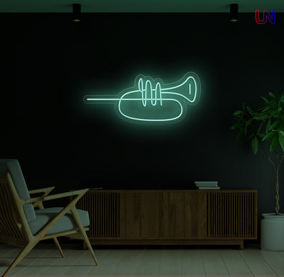 Minimalist Trumpet LED Neon Sign – Music Wall Art for Studio & Home Decor