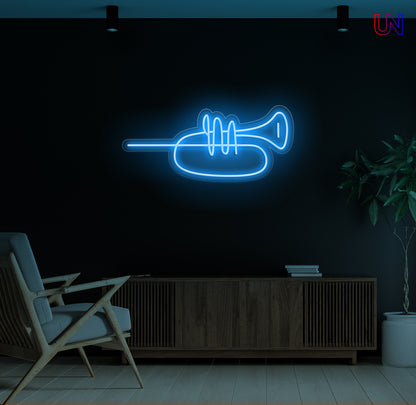 Minimalist Trumpet LED Neon Sign – Music Wall Art for Studio & Home Decor