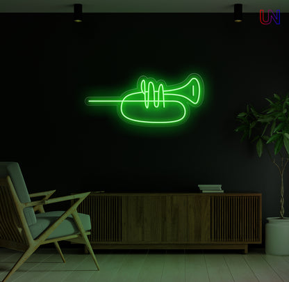 Minimalist Trumpet LED Neon Sign – Music Wall Art for Studio & Home Decor