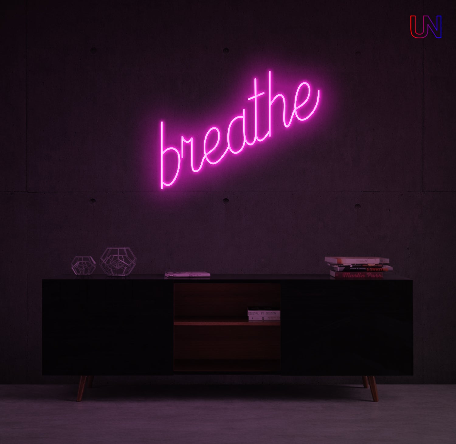 Breathe Neon Sign – Relaxing Bedroom & Wellness Custom Neon Wall Light