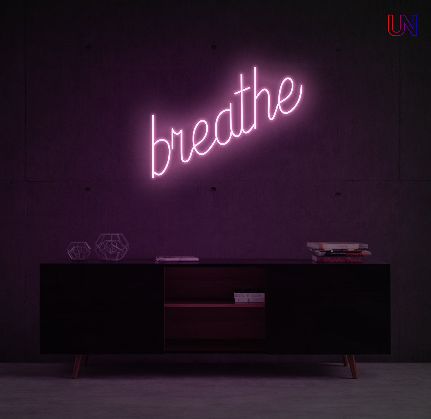 Breathe Neon Sign – Relaxing Bedroom & Wellness Custom Neon Wall Light