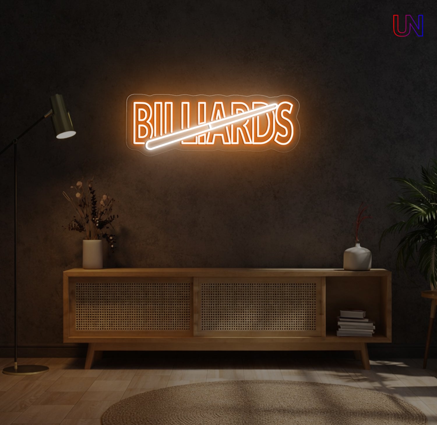 Billiards pool table custom LED neon sign for game room or bar decor - Urban Now Company Edmonton