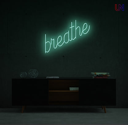 Breathe Neon Sign – Relaxing Bedroom & Wellness Custom Neon Wall Light