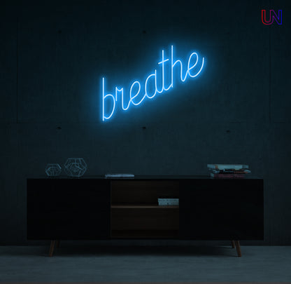 Breathe Neon Sign – Relaxing Bedroom & Wellness Custom Neon Wall Light