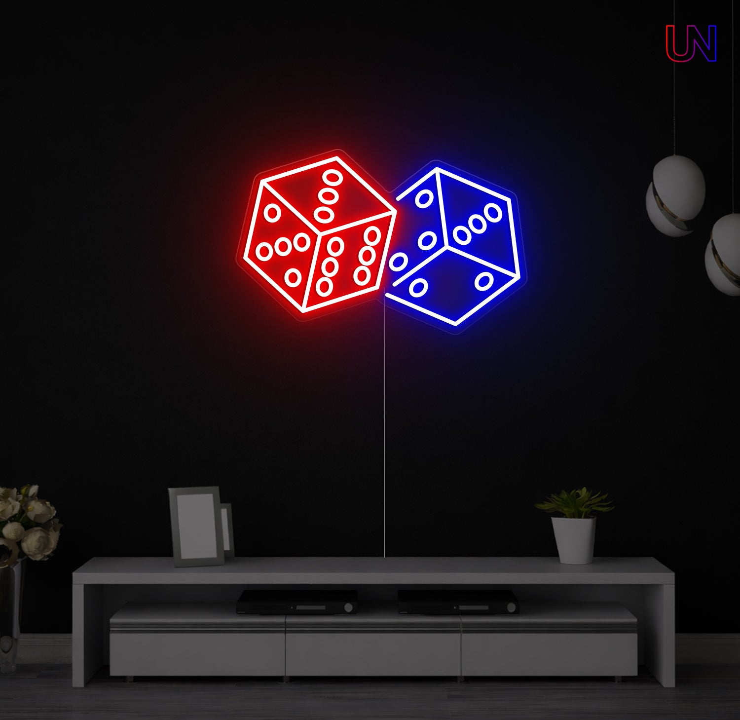 Dice Neon Sign – Lucky Game Room LED Neon Light | Custom Neon Wall Decor