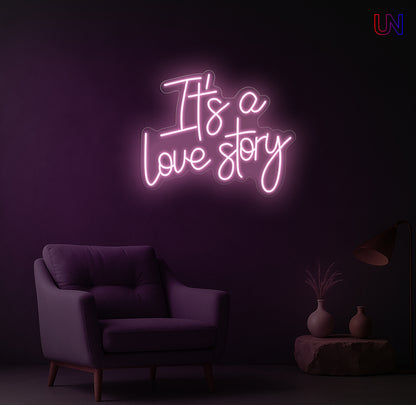 It's a Love Story Neon Sign – Romantic Wedding & Bedroom Custom Neon Light