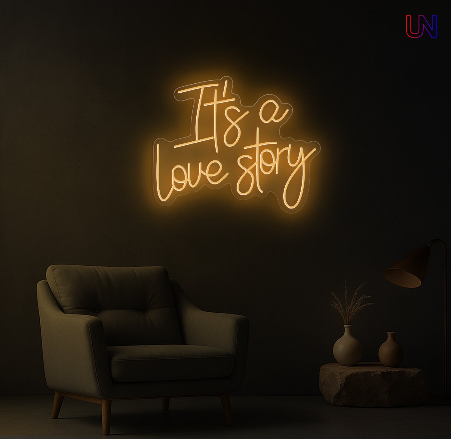 It's a Love Story Neon Sign – Romantic Wedding & Bedroom Custom Neon Light