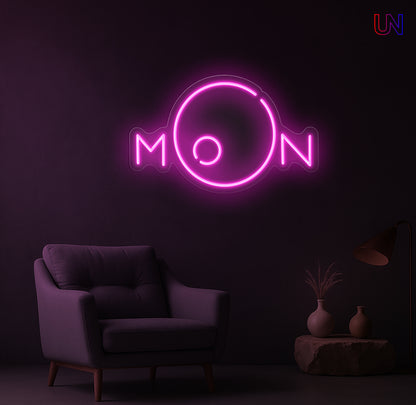 Moon Neon Sign | Aesthetic Custom Neon Sign for Wall Decor