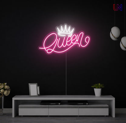 Queen Neon Sign – Stylish LED Neon Light | Custom Neon Wall Decor