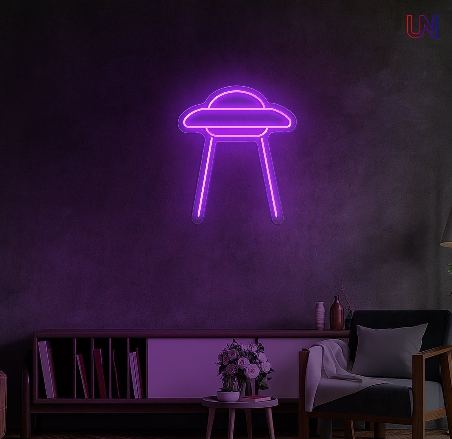 UFO Neon Sign | Space-Themed Custom Neon Sign