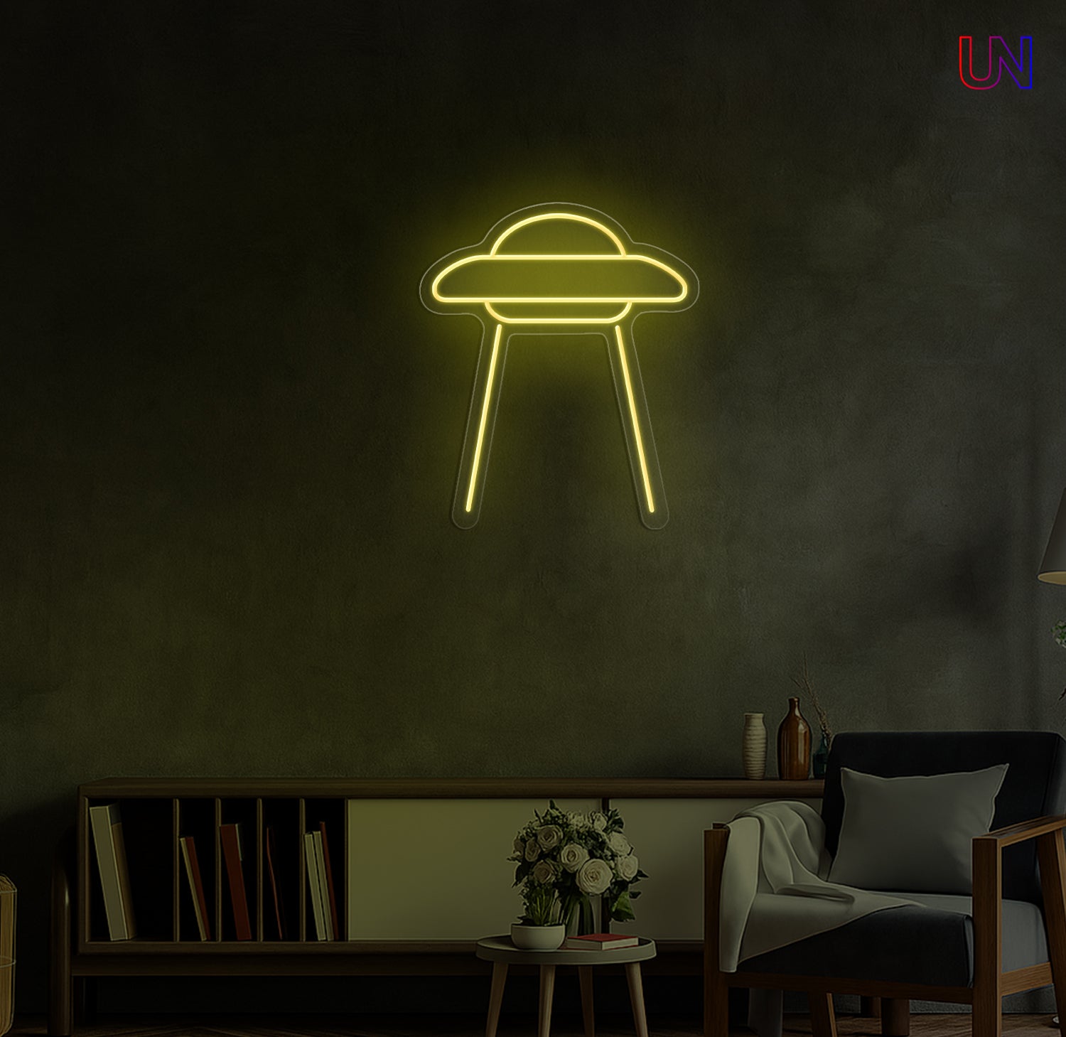 UFO Neon Sign | Space-Themed Custom Neon Sign