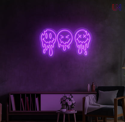 Dripping Faces Neon Sign | Artistic LED Custom Neon Sign