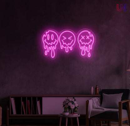Dripping Faces Neon Sign | Artistic LED Custom Neon Sign