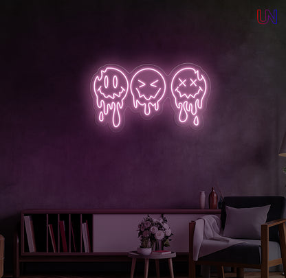 Dripping Faces Neon Sign | Artistic LED Custom Neon Sign