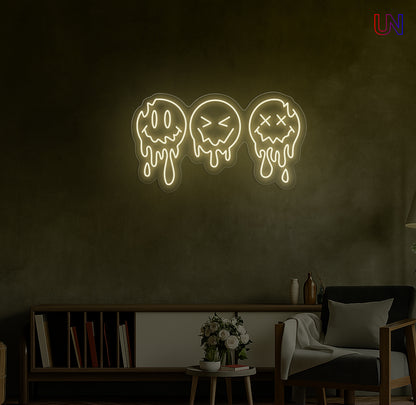 Dripping Faces Neon Sign | Artistic LED Custom Neon Sign