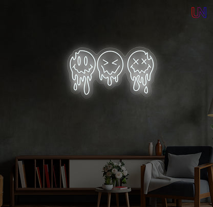 Dripping Faces Neon Sign | Artistic LED Custom Neon Sign