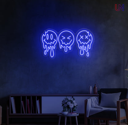Dripping Faces Neon Sign | Artistic LED Custom Neon Sign