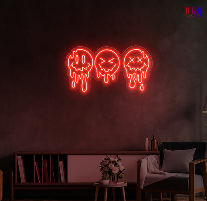 Dripping Faces Neon Sign | Artistic LED Custom Neon Sign