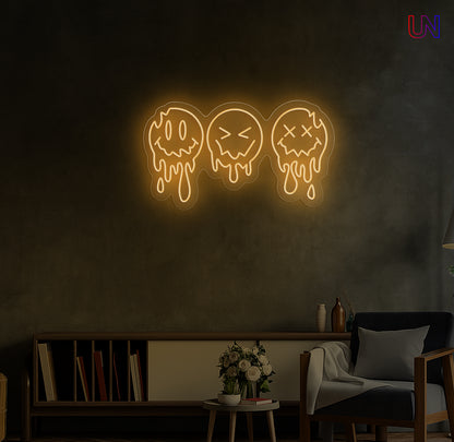 Dripping Faces Neon Sign | Artistic LED Custom Neon Sign