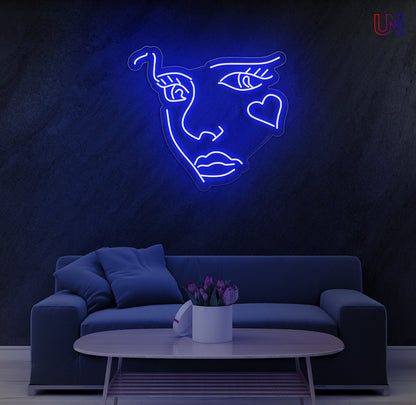 Abstract Face Neon Sign  for Living Room Studio & Creative Spaces