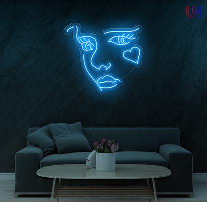 Abstract Face Neon Sign  for Living Room Studio & Creative Spaces