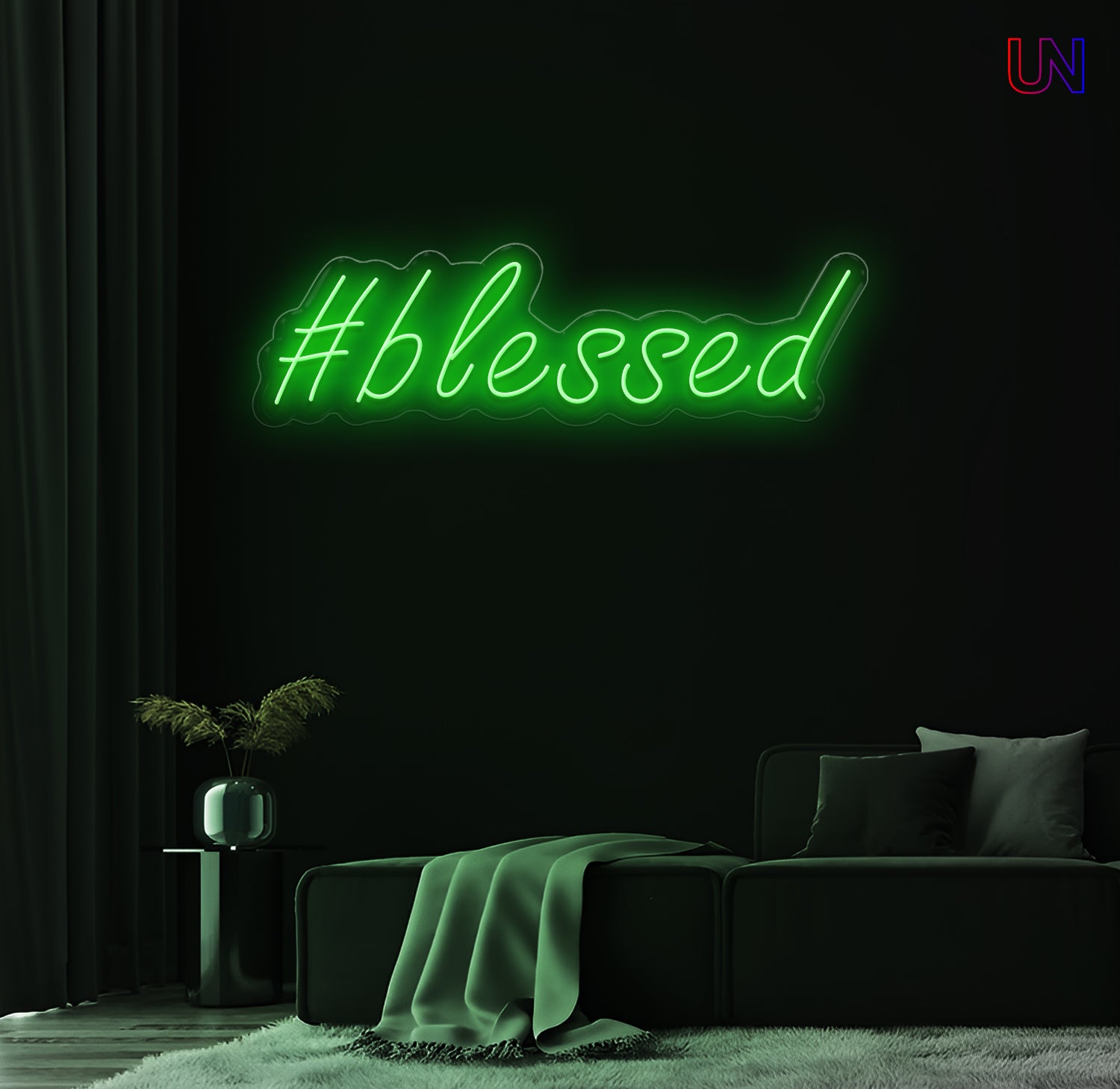 Get the #Blessed custom neon sign – a modern LED neon sign that’s perfect for bedrooms, content spaces, or influencer walls. Bright, bold, and full of gratitude.