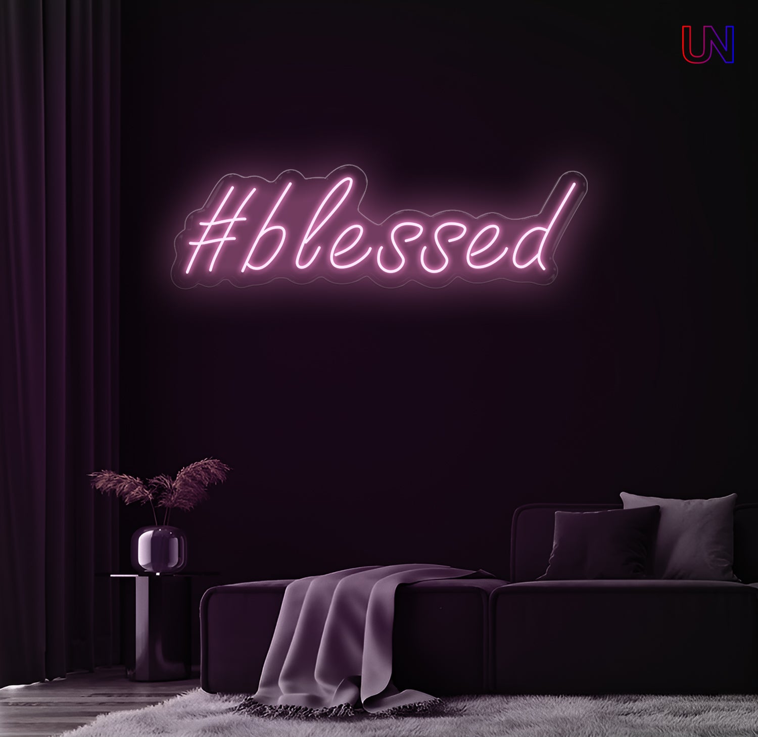 Get the #Blessed custom neon sign – a modern LED neon sign that’s perfect for bedrooms, content spaces, or influencer walls. Bright, bold, and full of gratitude.
