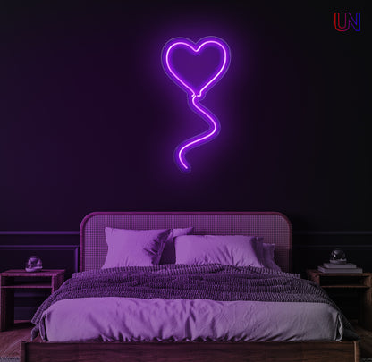 Heart Balloon Neon Sign for Bedroom, Living Room, Gifts & Events